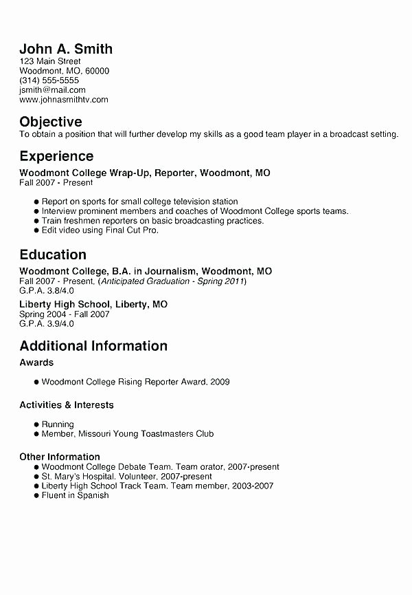 First Time Job Resume Elegant 12 13 First Time Resume Examples with No Experience