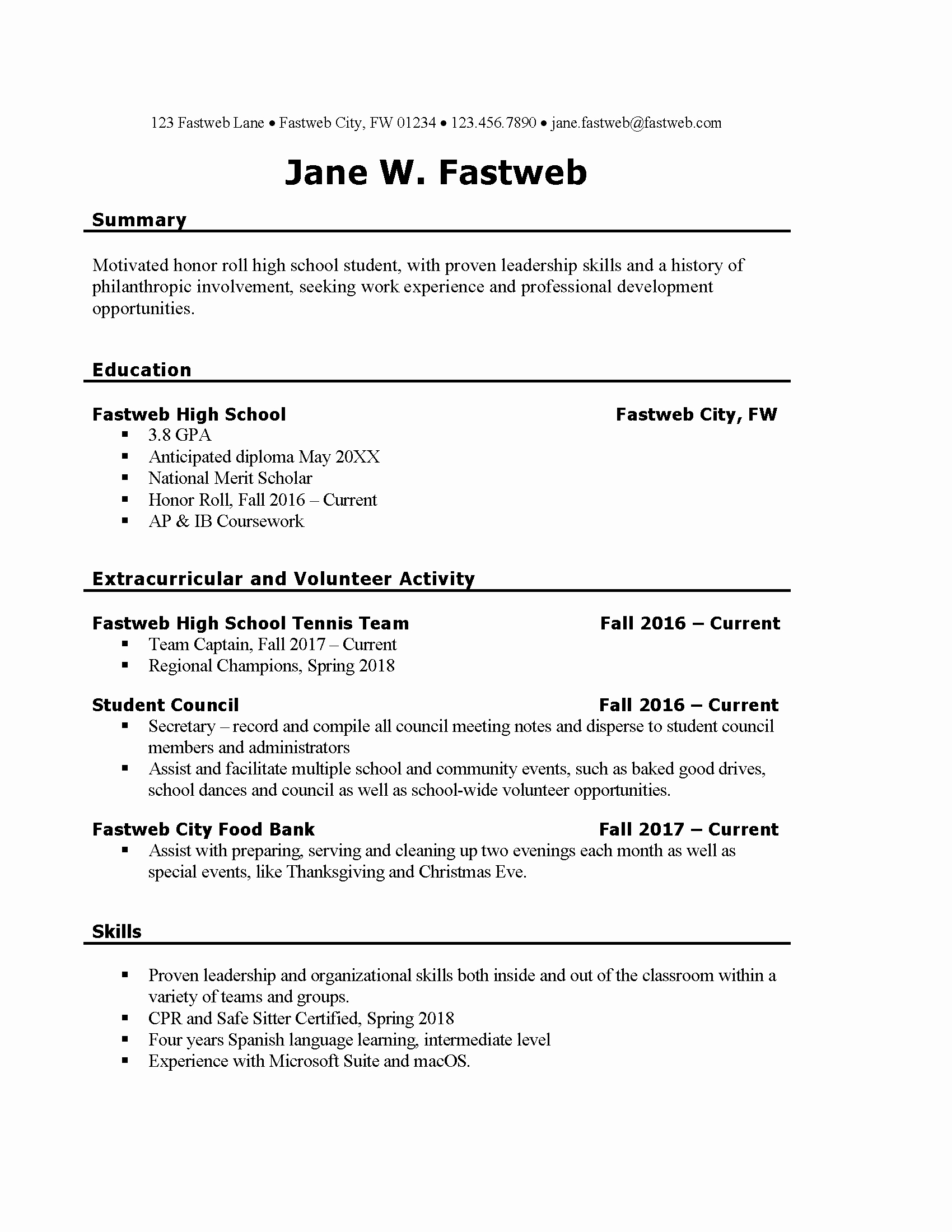 First Time Job Resume Unique First Part Time Job Resume Sample