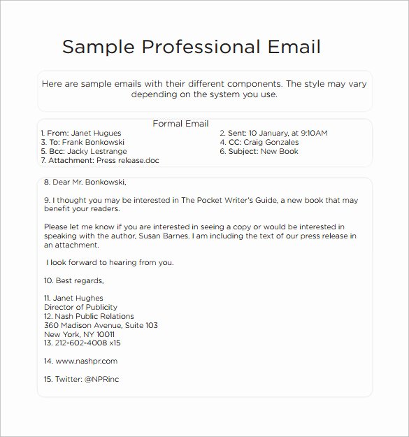 Formal E Mail Example Best Of Free 7 Sample Professional Email Templates In Pdf