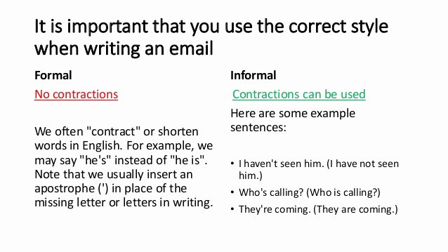 Formal E Mail Example Fresh Writing formal and Informal Emails M Van Eijk
