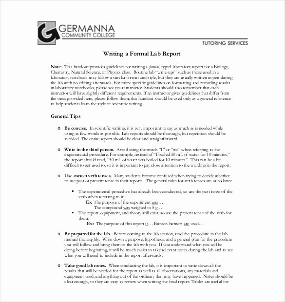 Formal Lab Report Template Lovely 29 Lab Report Templates Pdf Google Docs Word Apple