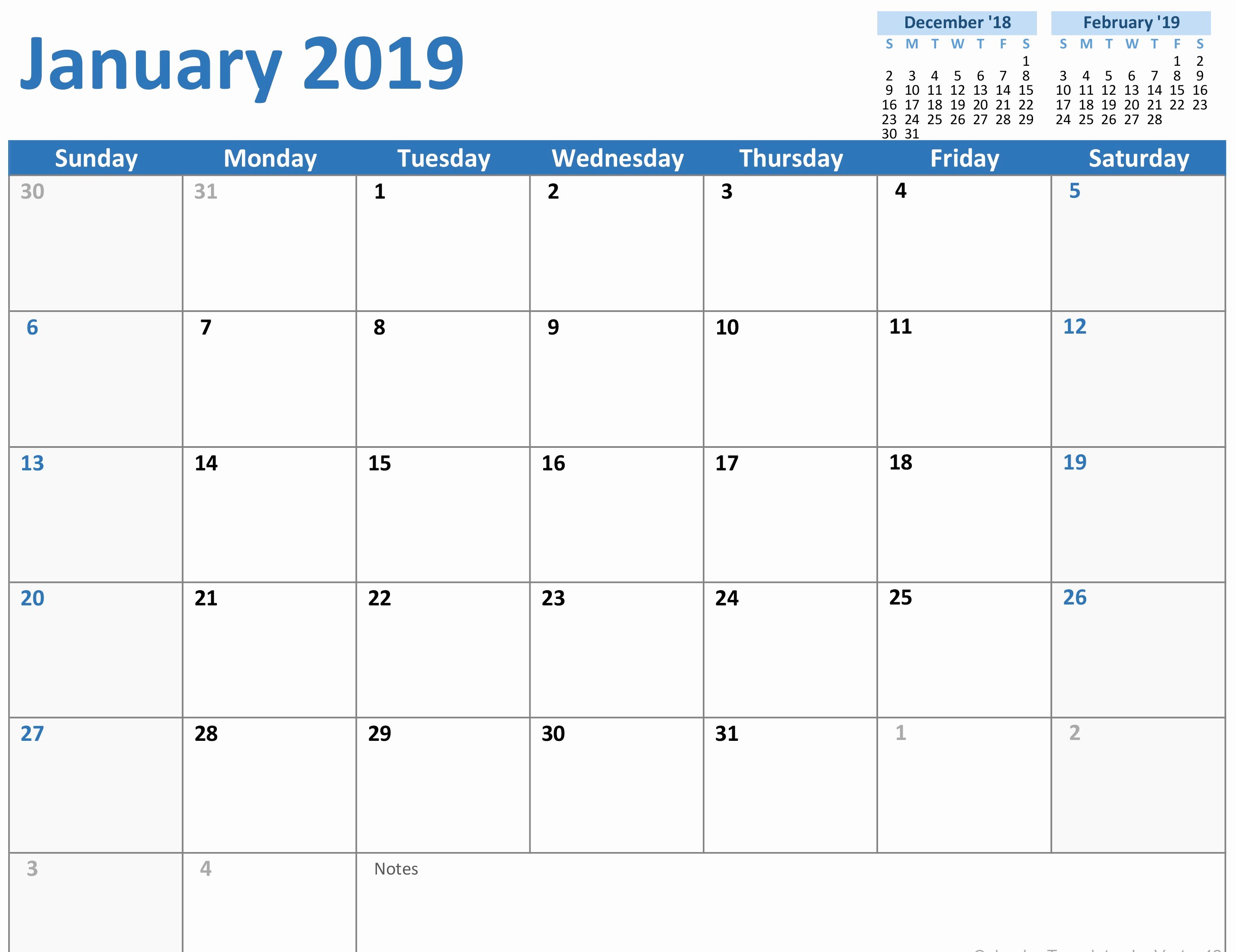 Free 2019 Calendar Template Best Of 250 Free January 2019 Calendar Printable Templates