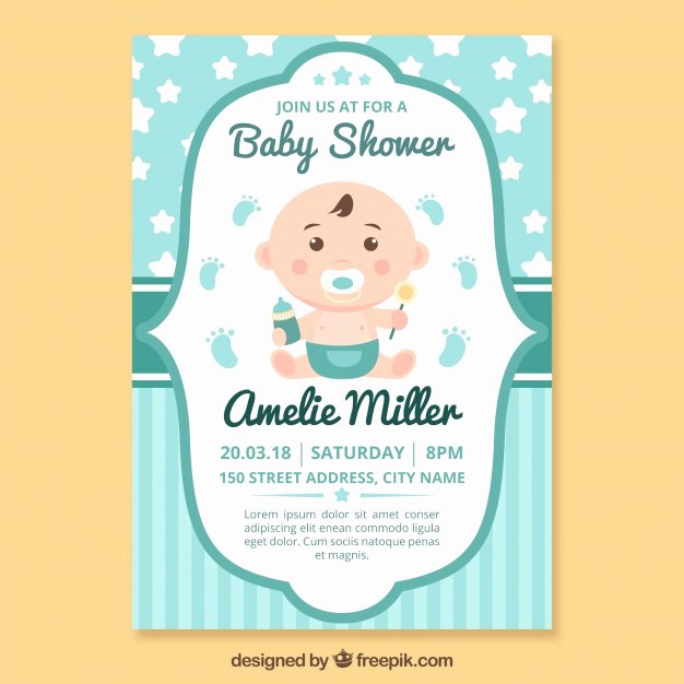 Free Baby Shower Invitation Templates Inspirational Baby Vectors S and Psd Files