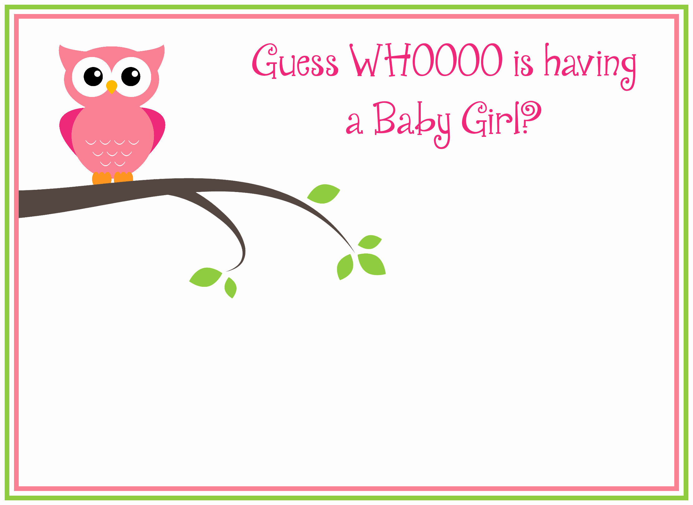 Free Baby Shower Invitation Templates Inspirational Free Printable Girl S Owl Baby Shower Invitations
