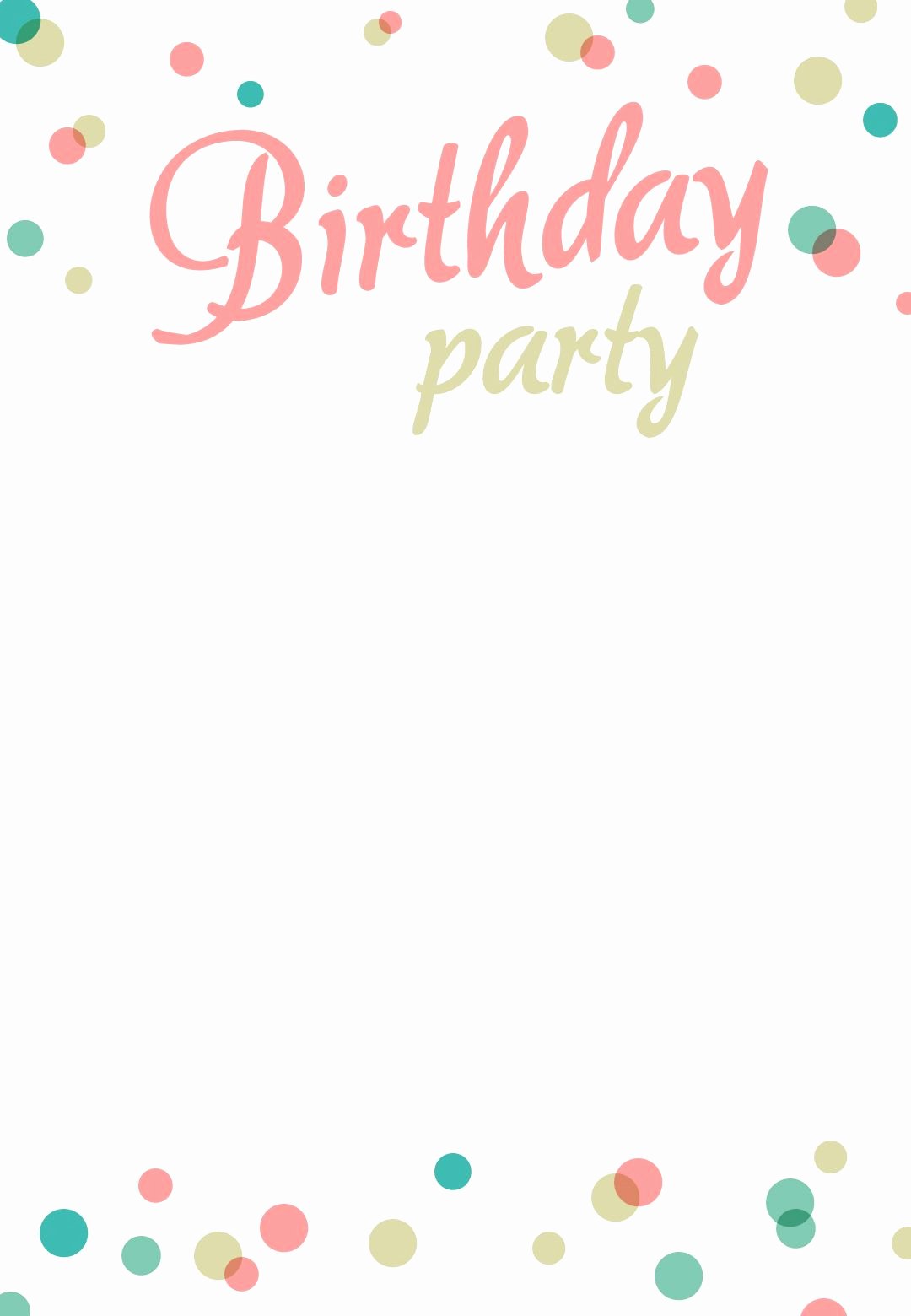Free Birthday Card Templates Luxury Birthday Party Invitation Free Printable