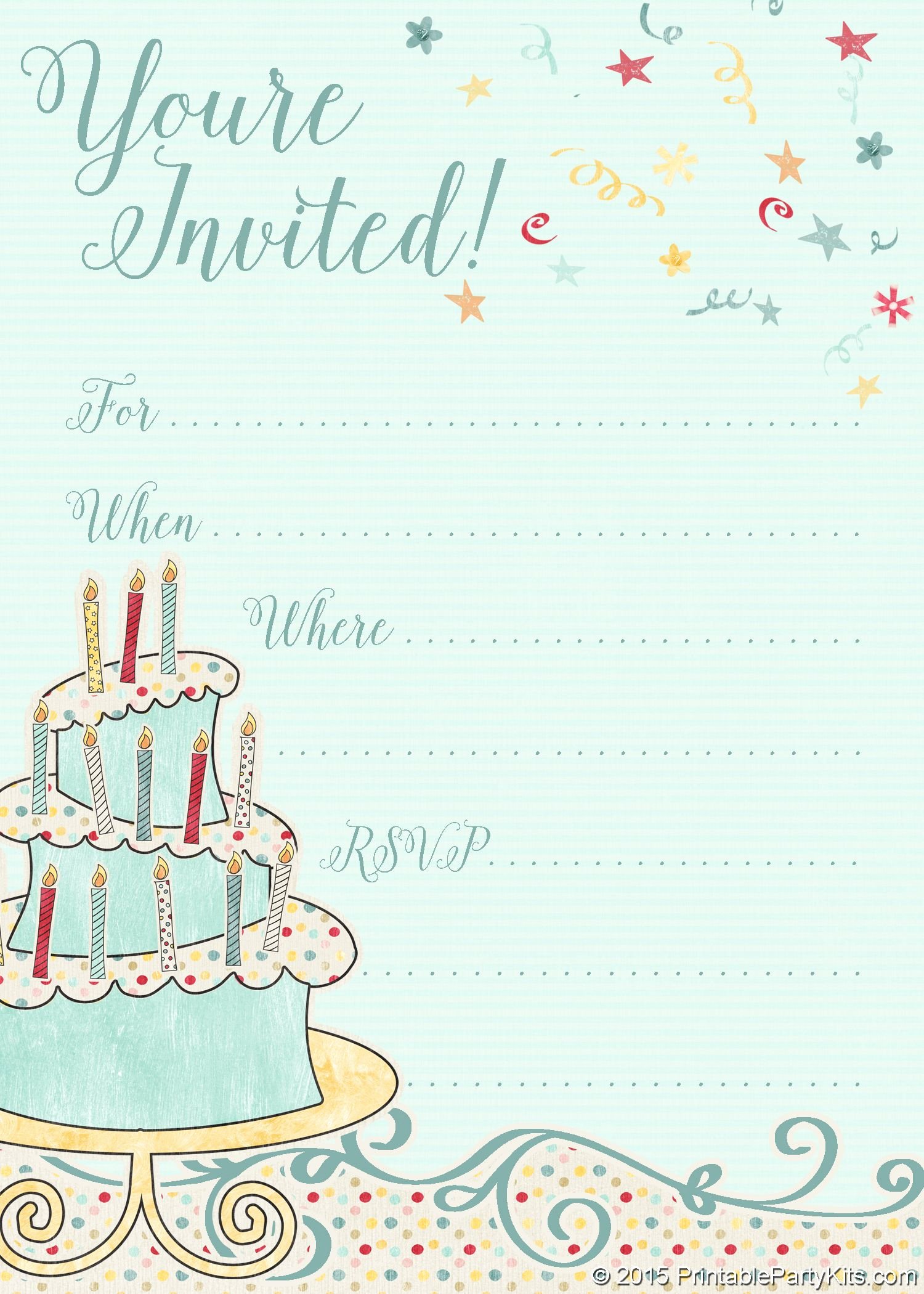 Free Birthday Party Invitation Templates Elegant Free Printable Whimsical Birthday Party Invitation