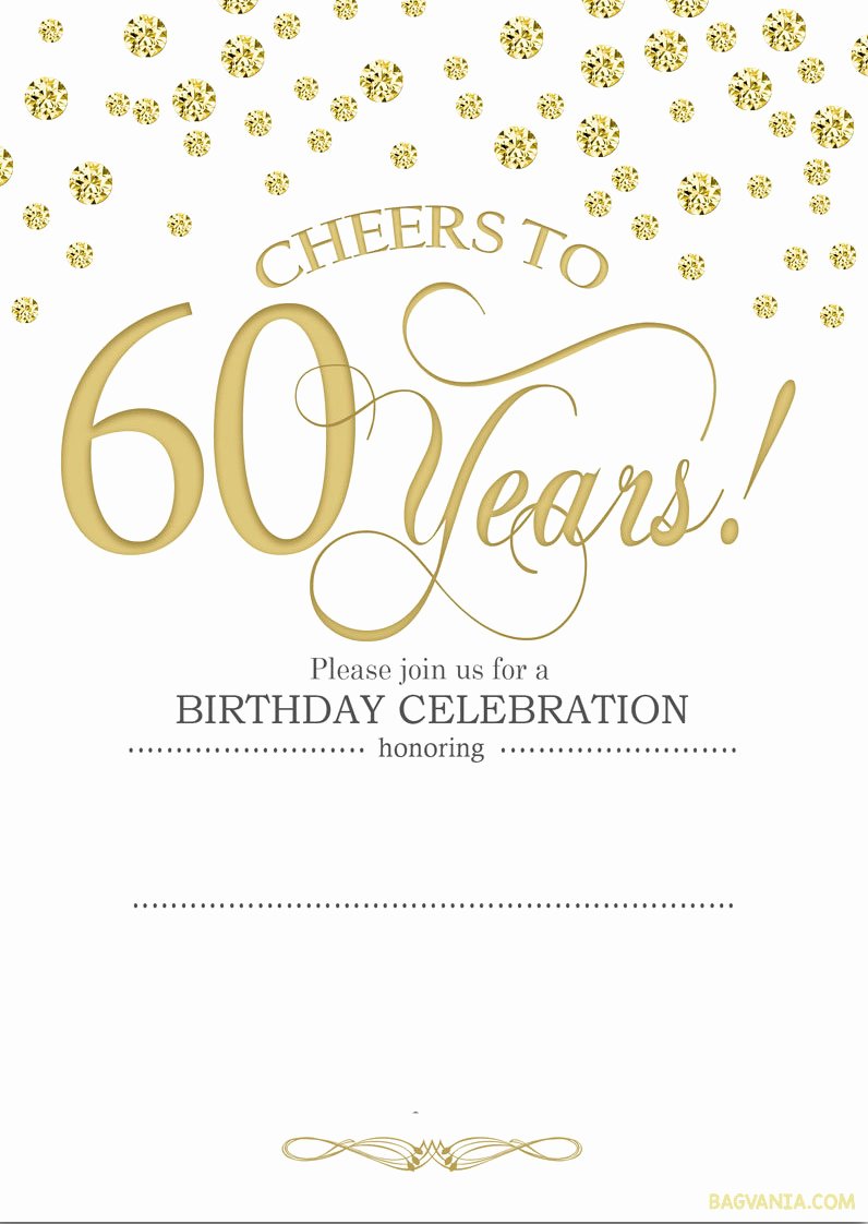 Free Birthday Party Invitation Templates New Free Printable 60th Birthday Invitations
