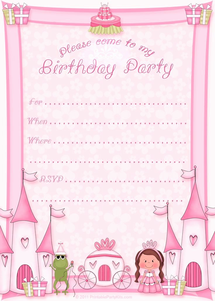 Free Birthday Party Invitation Templates Unique Free Printable Princess Birthday Invitation Template