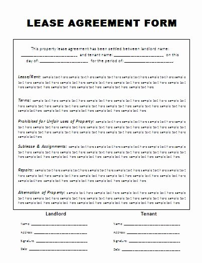 Free Blank Lease Agreement Beautiful Printable Sample Residential Lease Agreement Template form