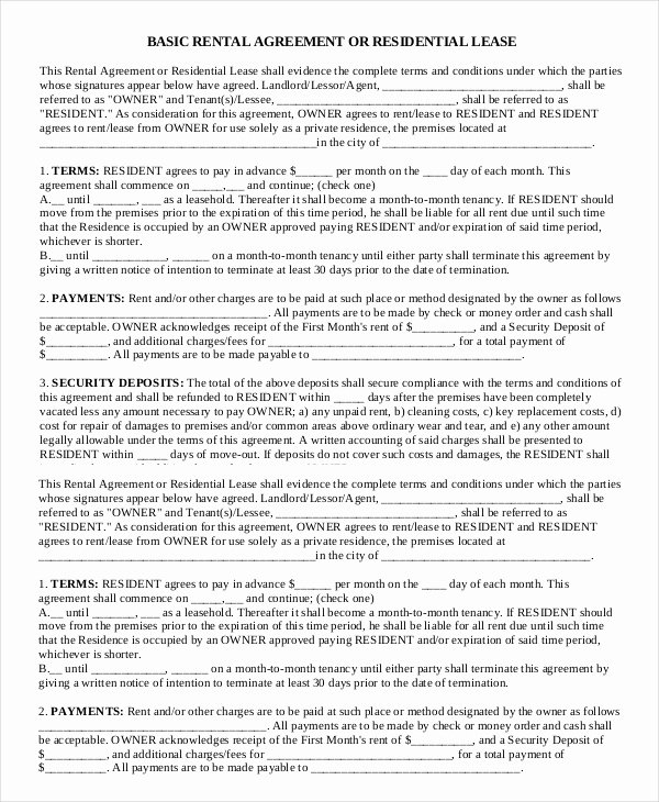 Free Blank Lease Agreement Lovely 13 Blank Rental Agreement Templates Free Sample