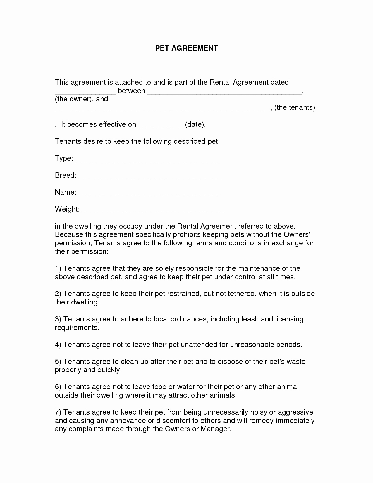Free Blank Lease Agreement Lovely Free Easy Lease Agreement to Print
