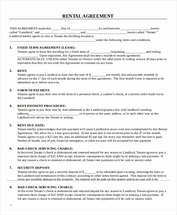Free Blank Lease Agreement Lovely Printable Lease Agreement