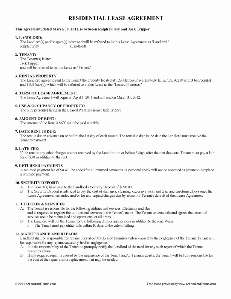 Free Blank Lease Agreement Unique Residential Lease Agreement Template