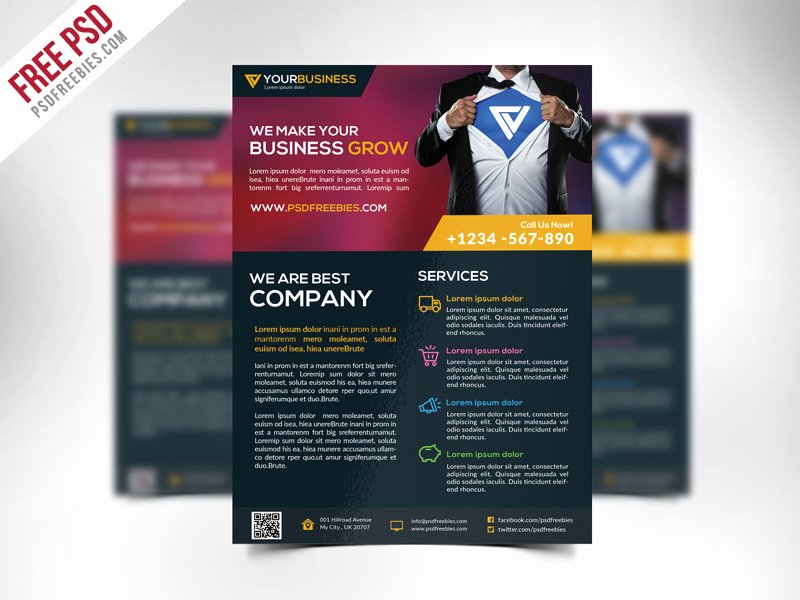 Free Business Flyer Templates Beautiful Free Corporate Business Flyer Template Psd Download Psd
