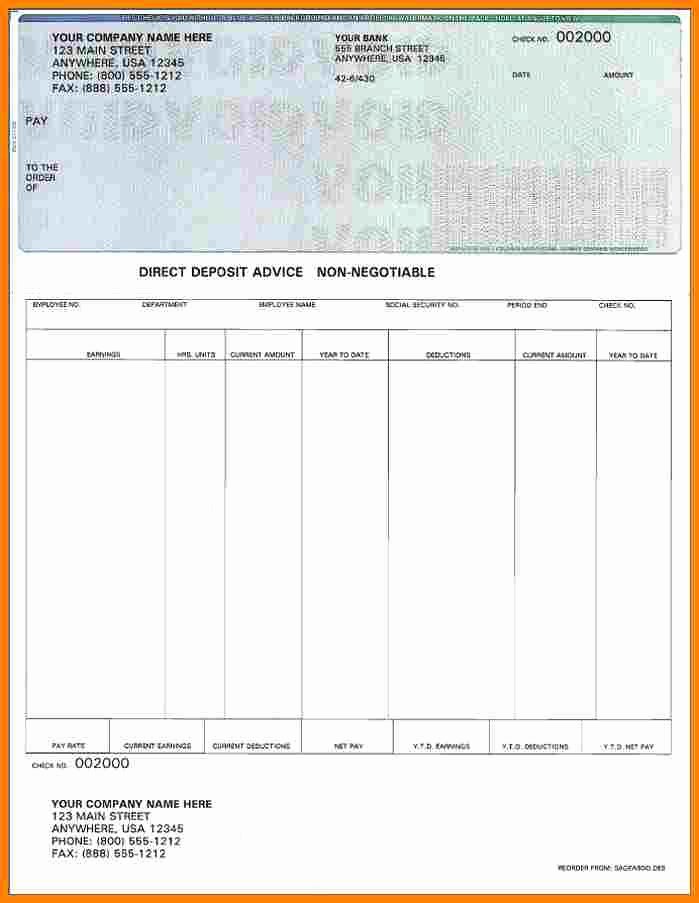 Free Check Stub Template Awesome 6 Payroll Check Templates Free