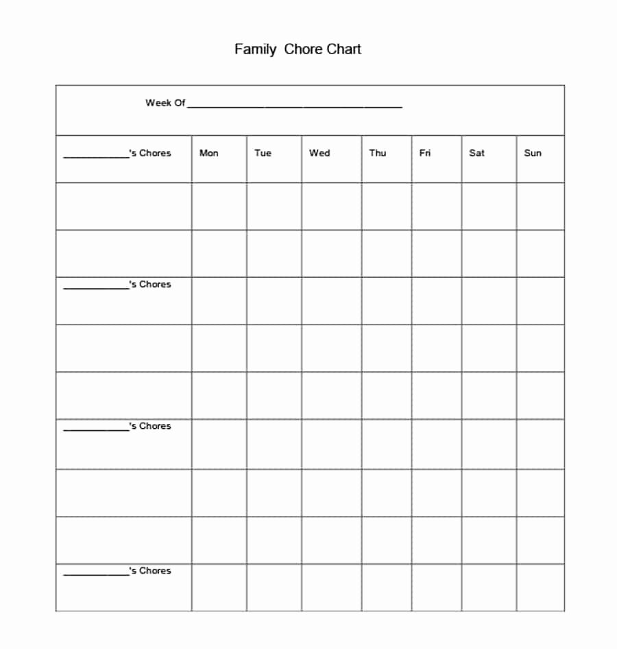 Free Chore Chart Template Awesome 43 Free Chore Chart Templates for Kids Template Lab
