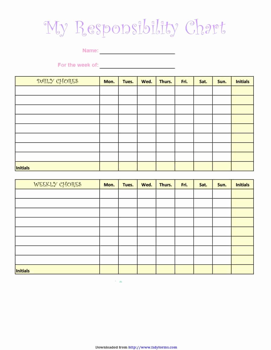 Free Chore Chart Template Fresh Free Editable Printable Chore Charts with