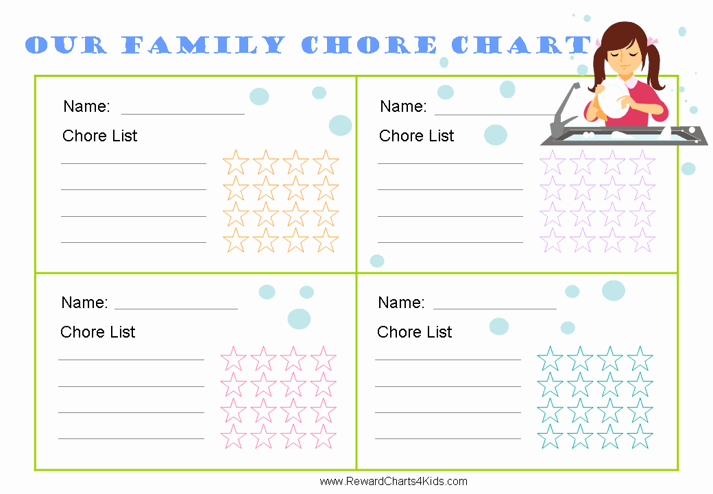 Free Chore Chart Template Lovely Free Family Chore Chart