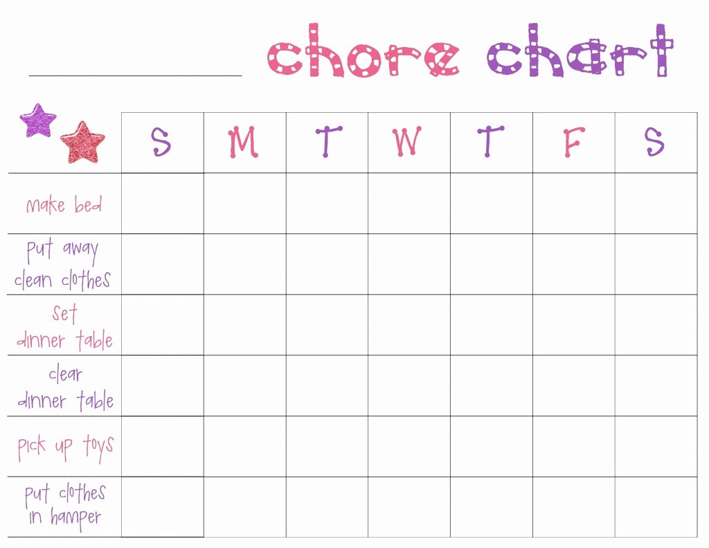Free Chore Chart Template Lovely Free Printable Chore Charts for toddlers Frugal Fanatic