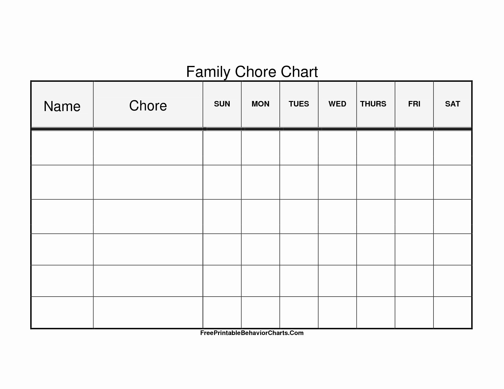 Free Chore Chart Template New Chore Family Job Chart