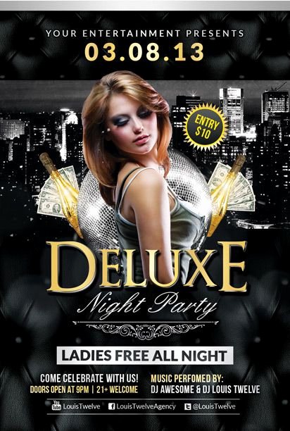 Free Club Flyer Templates Awesome Free Deluxe Night Club Psd Flyer Template Download Free