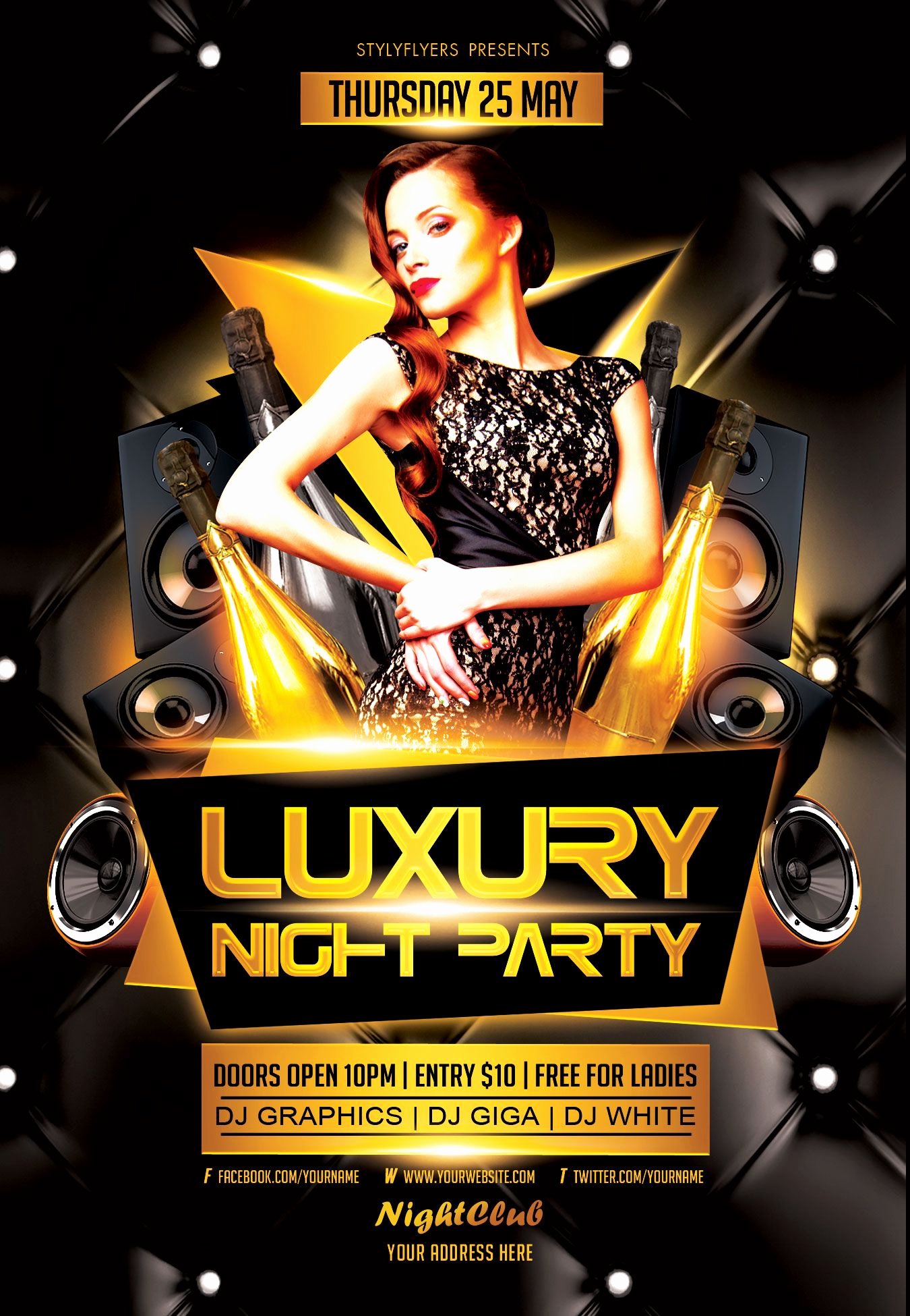 Free Club Flyer Templates New Free Luxury Night Party Flyer Psd Template by Styleflyer