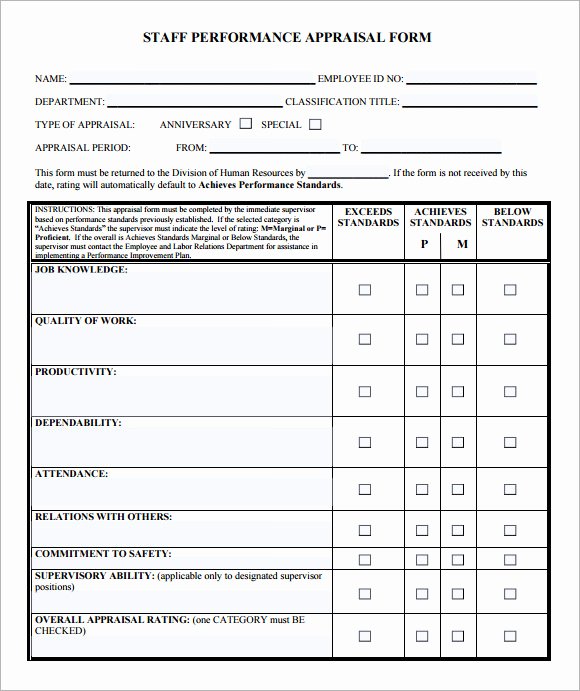 Free Employee Evaluation forms Printable New Employee Evaluation form Sample – 13 Free Examples format