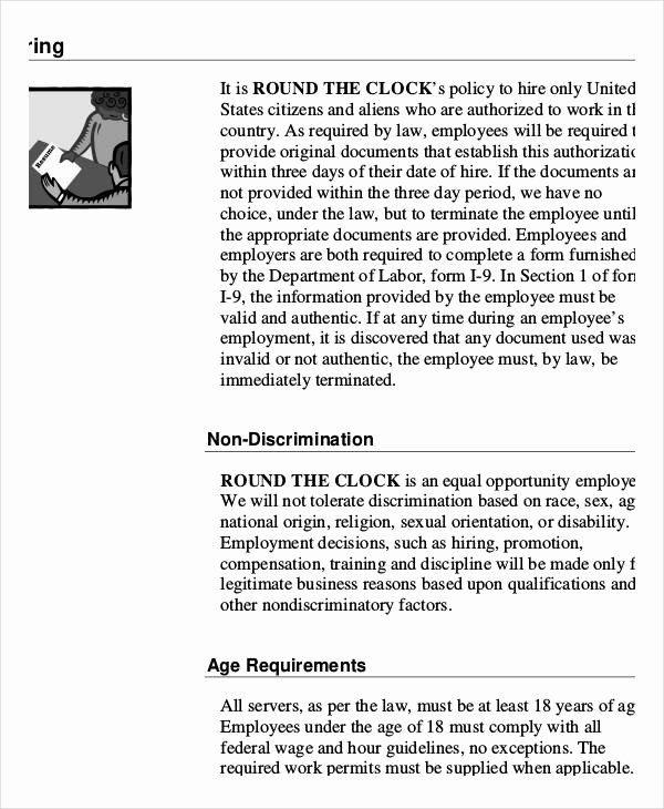 Free Employee Handbook Template New Employee Handbook Sample 9 Free Pdf Documents Download