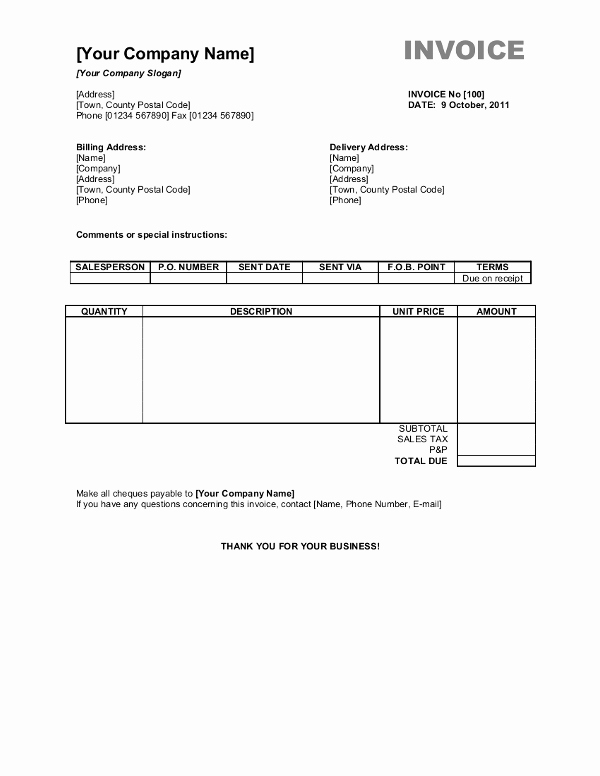 Free Excel Invoice Template Beautiful Free Invoice Templates for Word Excel Open Fice