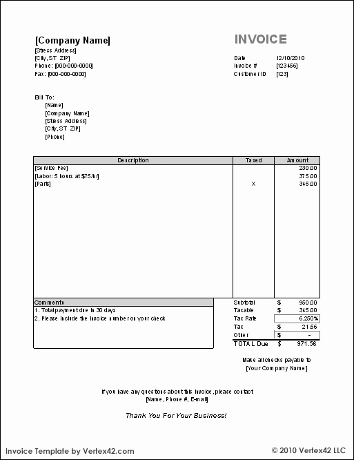 Free Excel Invoice Template Inspirational Free Invoice Template for Excel