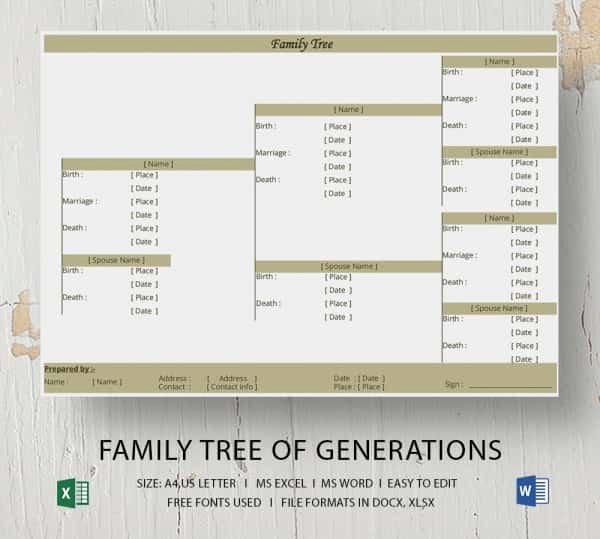 Free Family Tree Template Excel Fresh Simple Family Tree Template 25 Free Word Excel Pdf