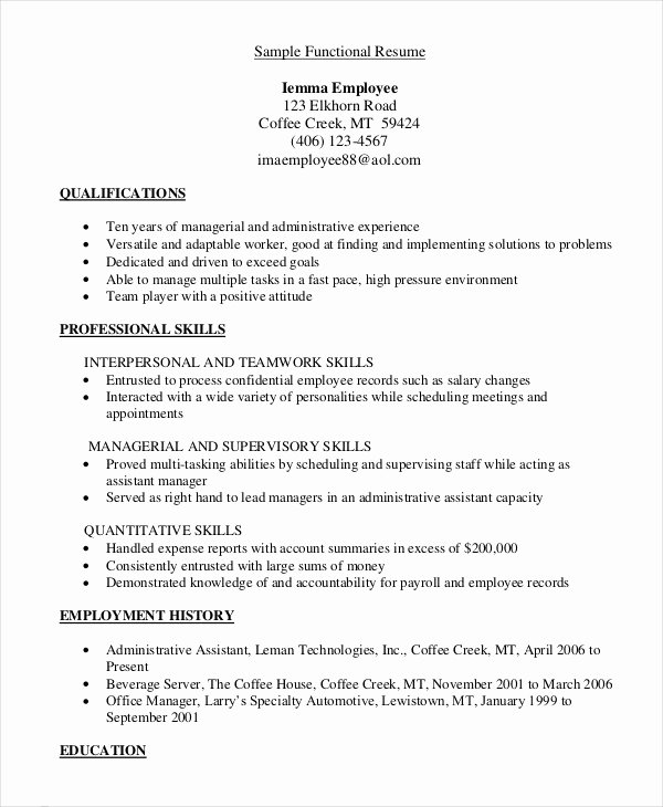 Free Functional Resume Template Awesome 10 Functional Resume Templates Pdf Doc