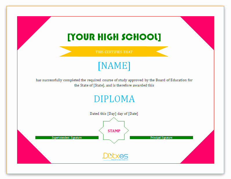 Free High School Diploma Templates Best Of 60 Free High School Diploma Template Printable