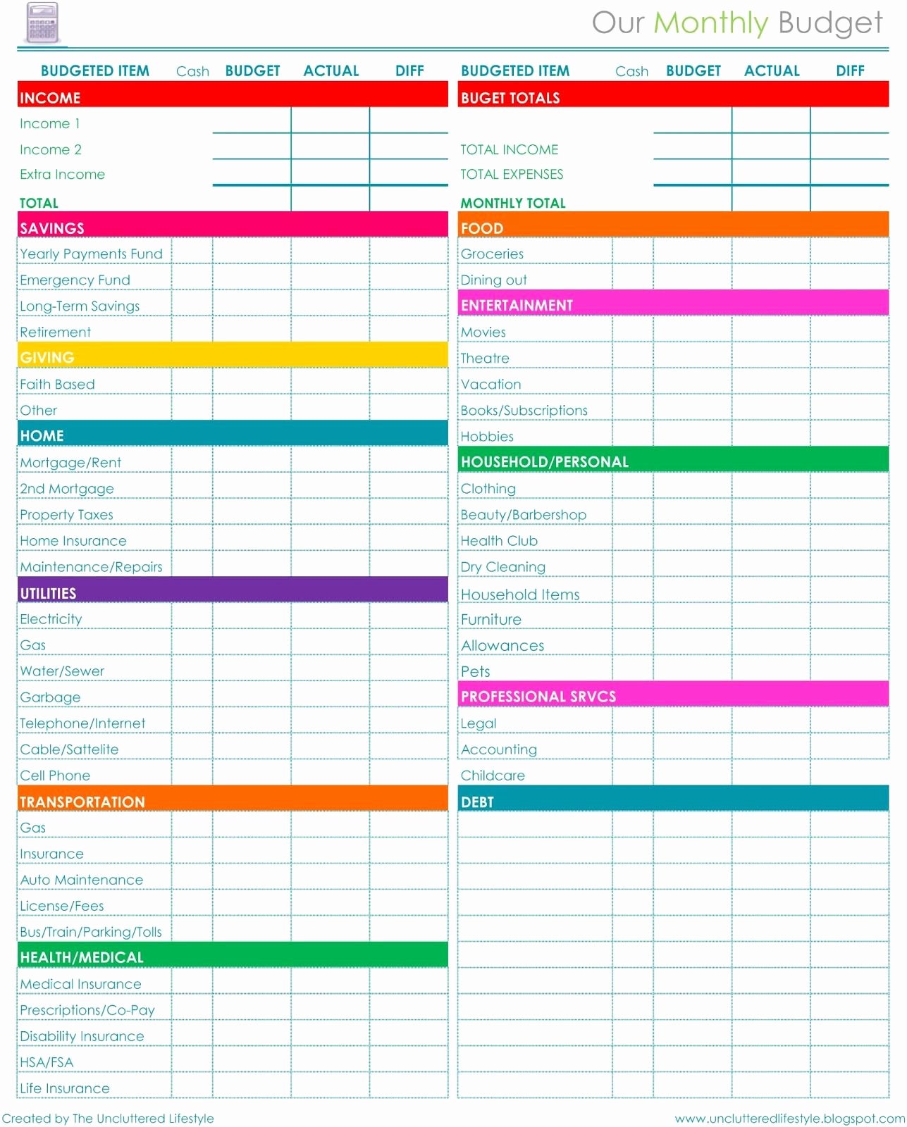 Free Household Budget Template Lovely How I Keep the House Running Part 2 … Bud