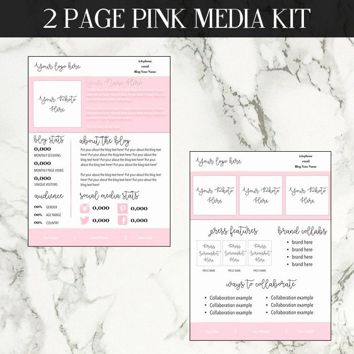 Free Media Kit Template Inspirational Pink Media Kit Template