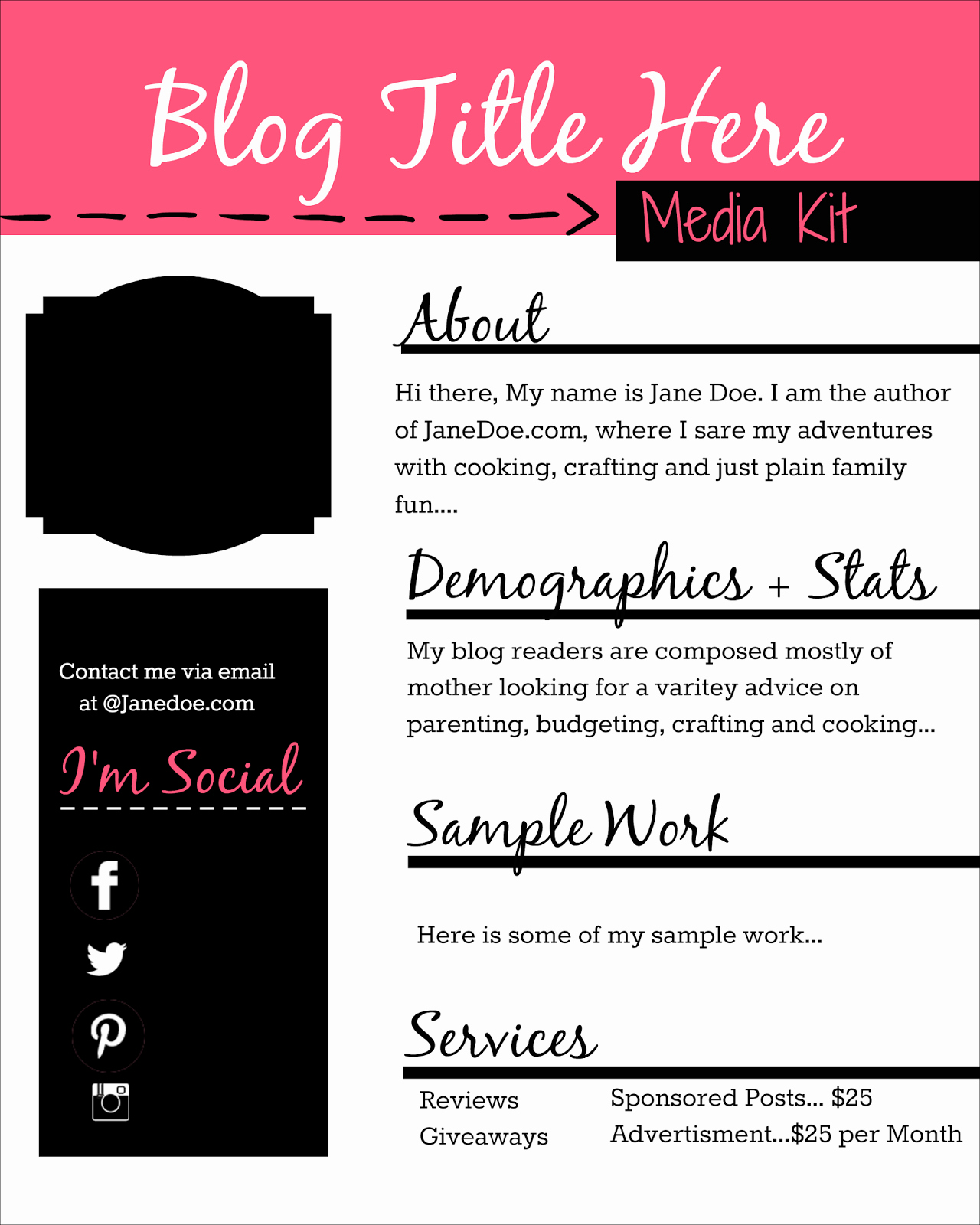 Free Media Kit Template New How to Design A Free Media Kit for Your Blog Premade