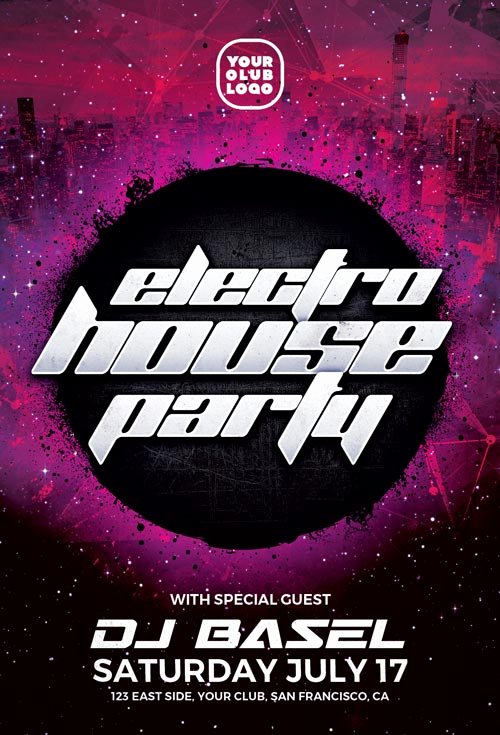 Free Party Flyer Templates Beautiful Electro House Free Party Flyer Template Download Free