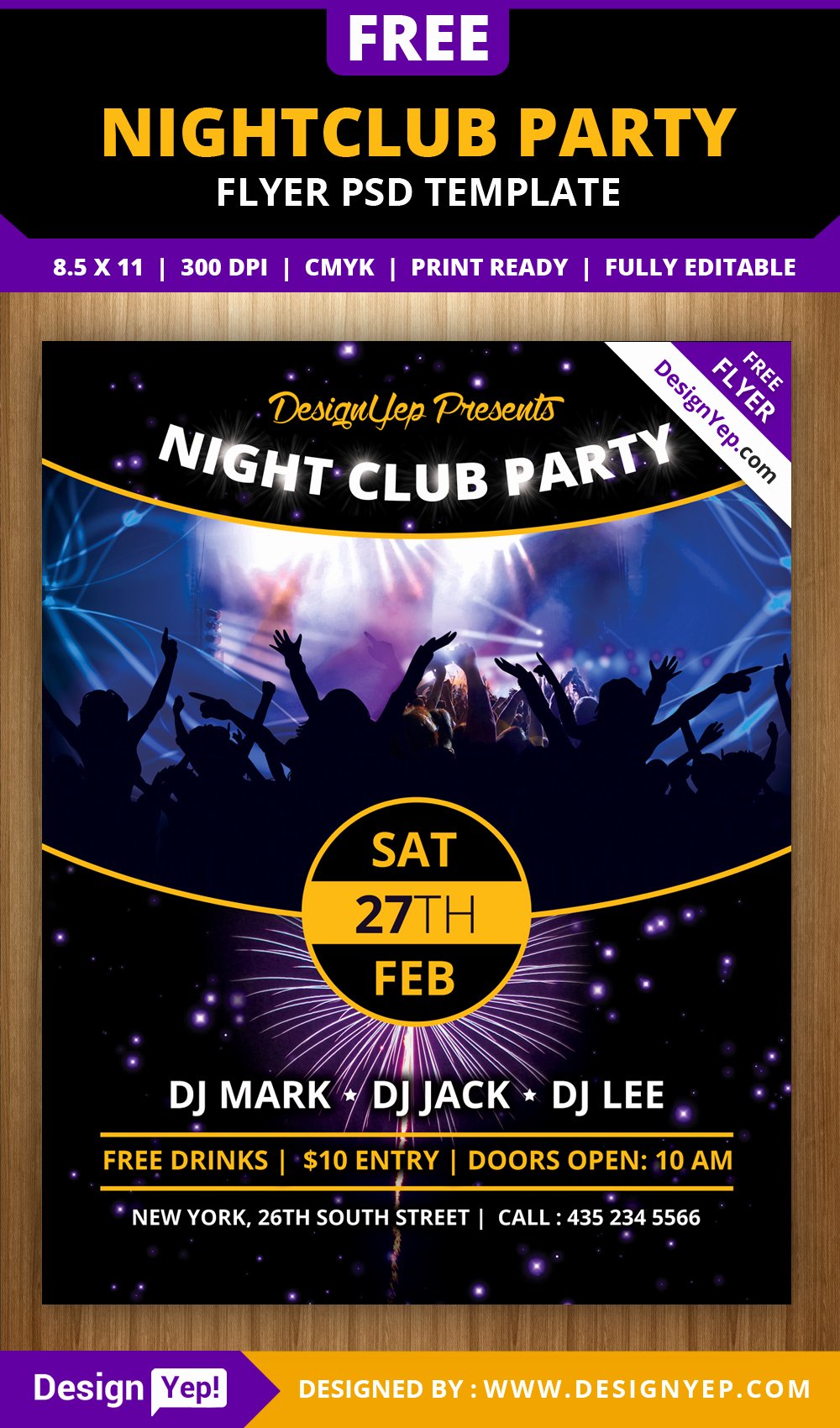 Free Party Flyer Templates Elegant Free Nightclub Party Flyer Psd Template Designyep