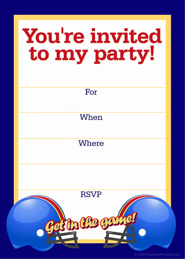 Free Party Invitation Templates Awesome Free Printable Sports Birthday Party Invitations Templates