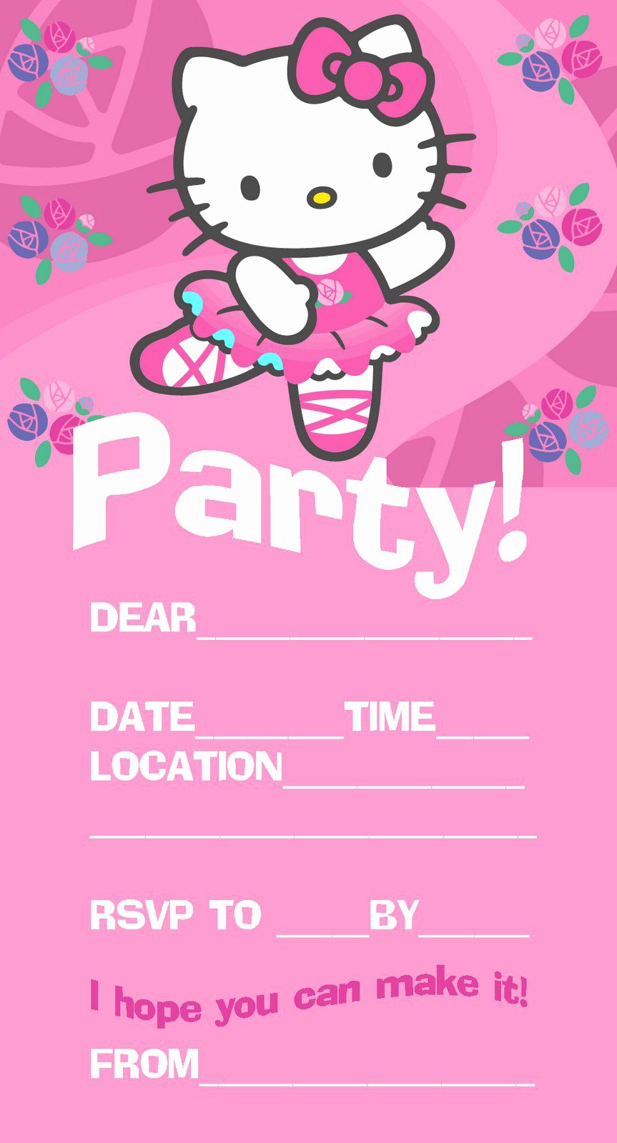 Free Party Invitation Templates Best Of Girl Birthday Party Invitation Template