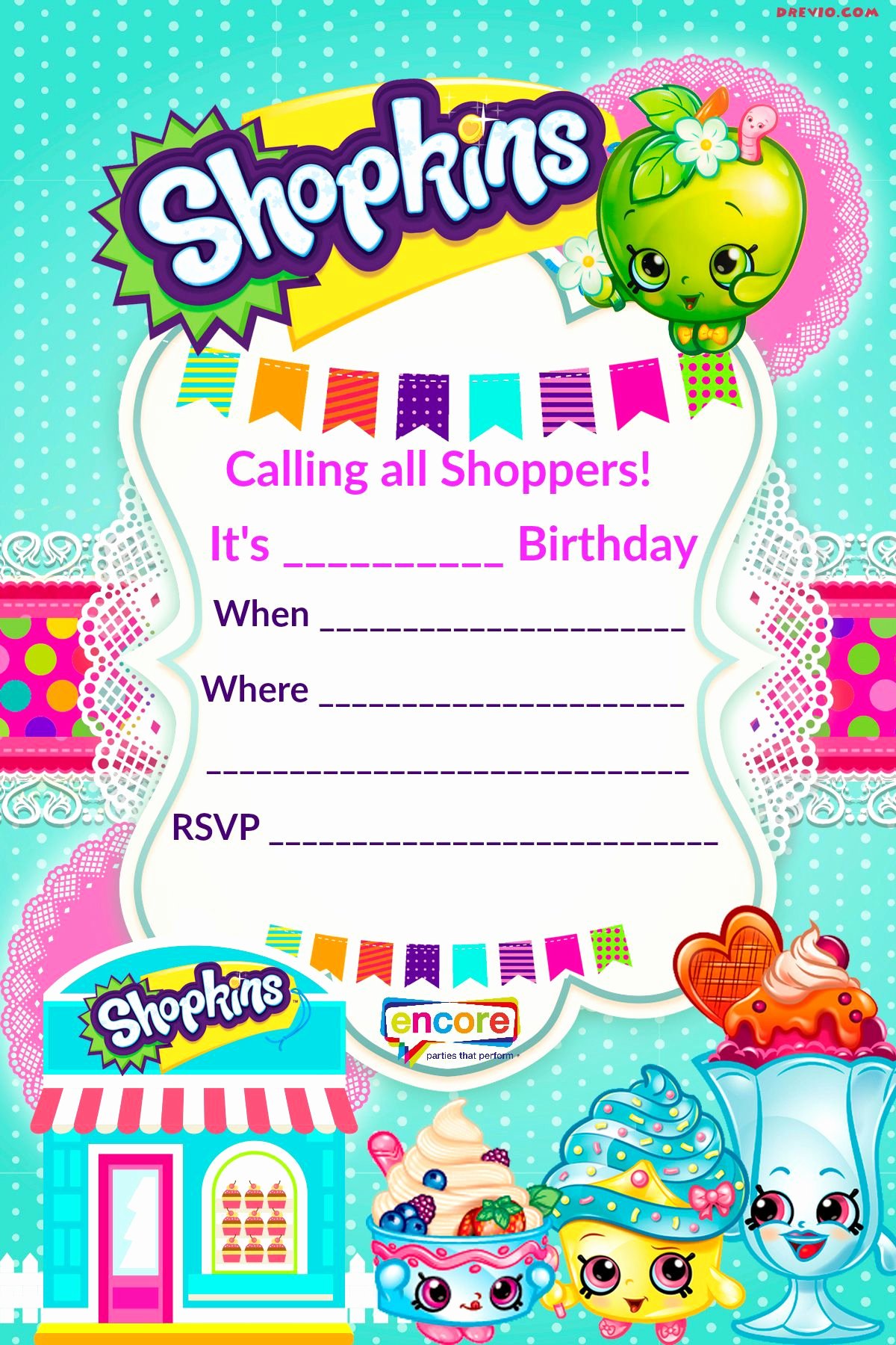 Free Party Invitation Templates Elegant Updated Free Printable Shopkins Birthday Invitation