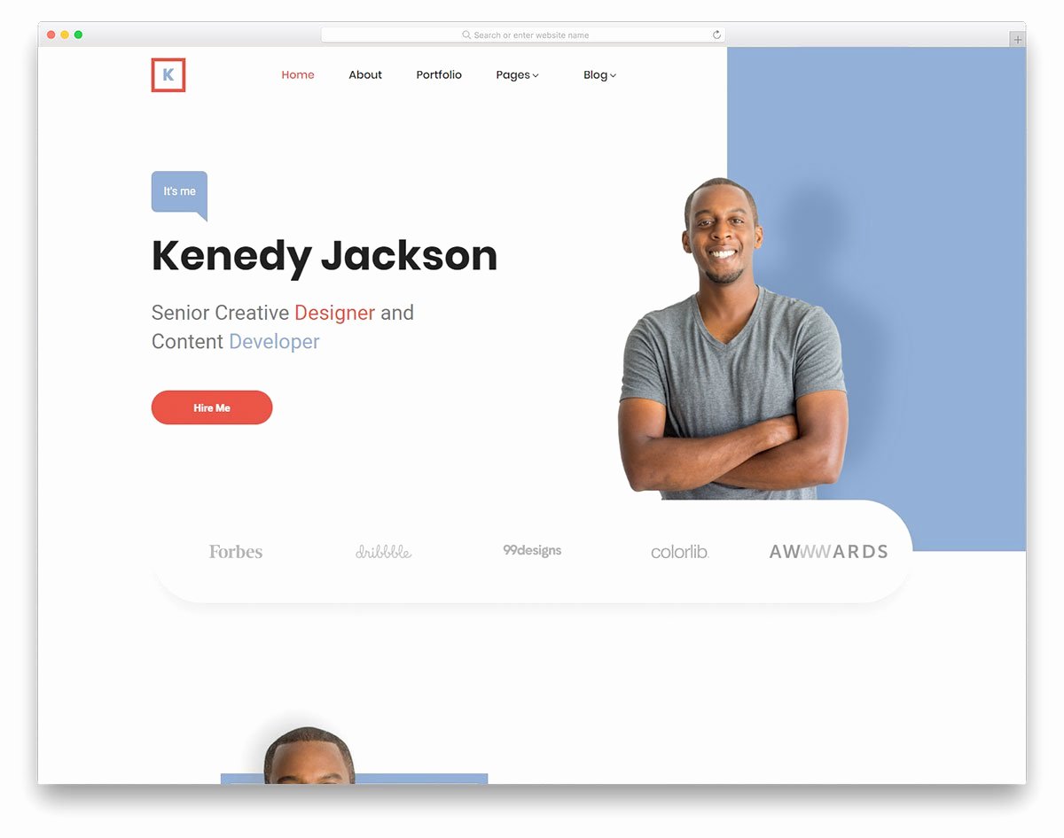 Free Portfolio Website Templates Elegant Kenedy Free Responsive Personal Website Template 2019