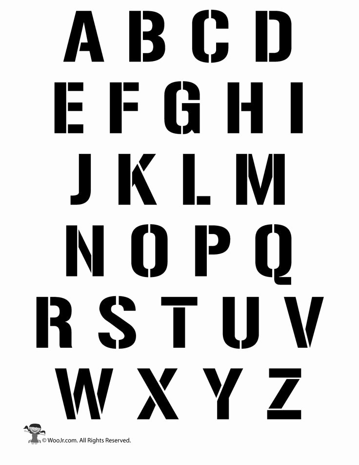 Free Printable Alphabet Stencils Fresh Uppercase Alphabet Stencil Letter Set Crafts