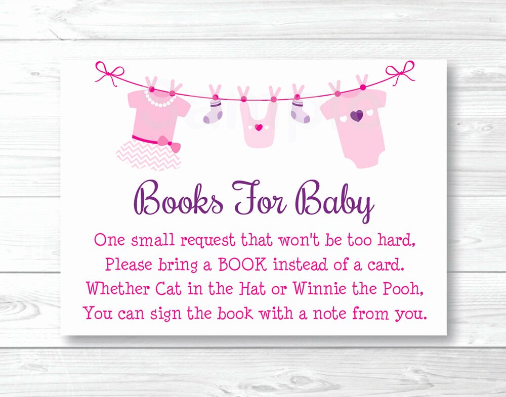 Free Printable Baby Shower Card Beautiful Pink Baby Clothesline Printable Baby Shower Book Request