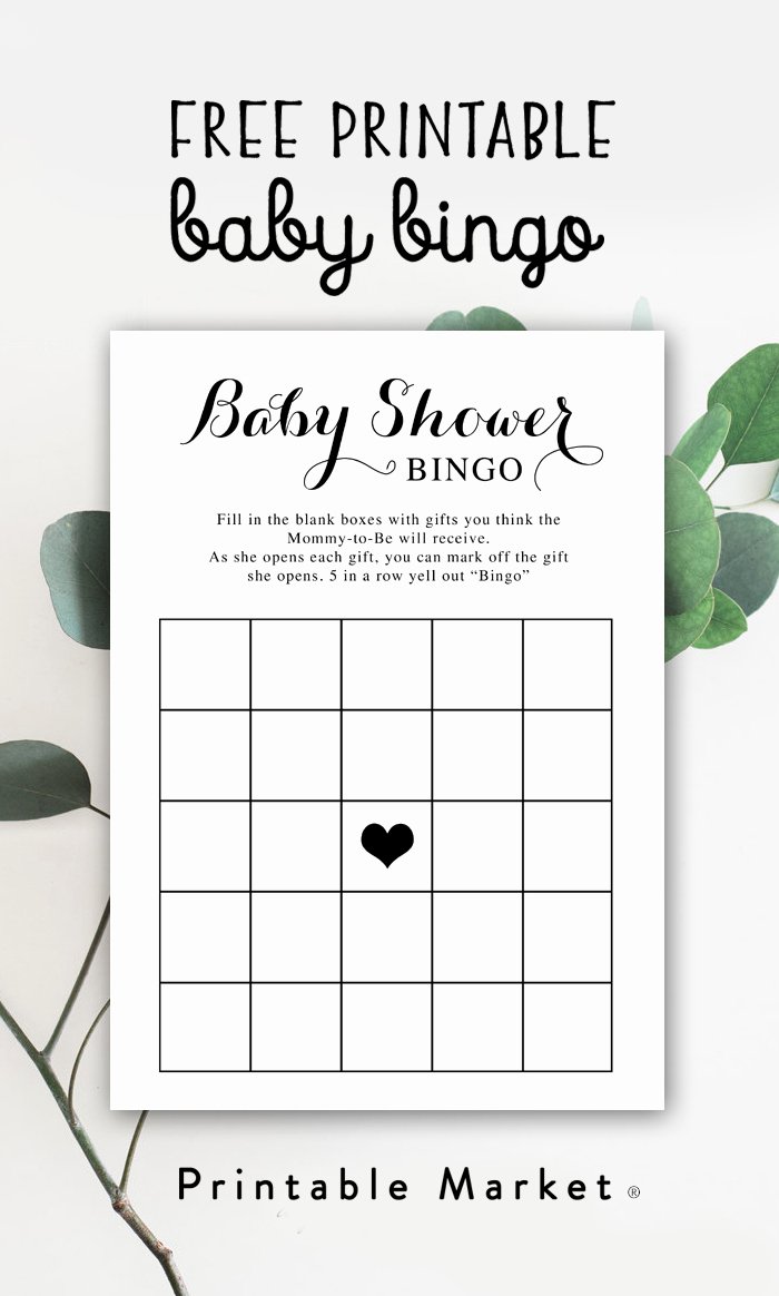 Free Printable Baby Shower Card Lovely Free Baby Shower Printable Game Black and White Bingo