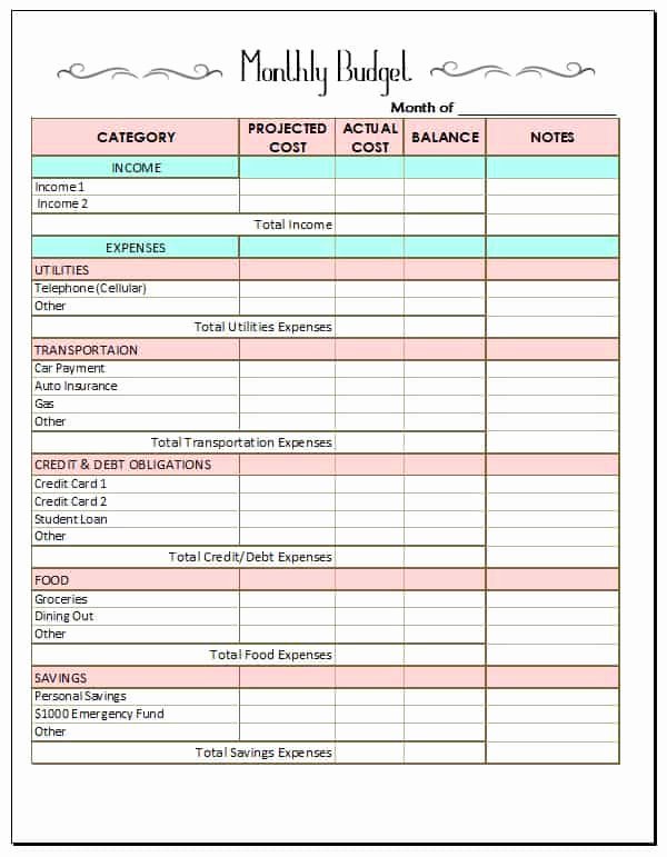 Free Printable Budget Templates Fresh 10 Bud Templates that Will Help You Stop Stressing