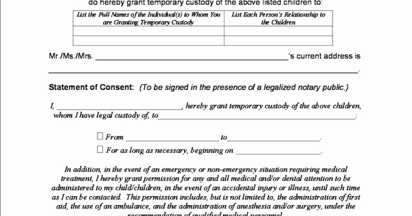 Free Printable Child Guardianship forms Best Of 4 Free Printable forms for Single Parents