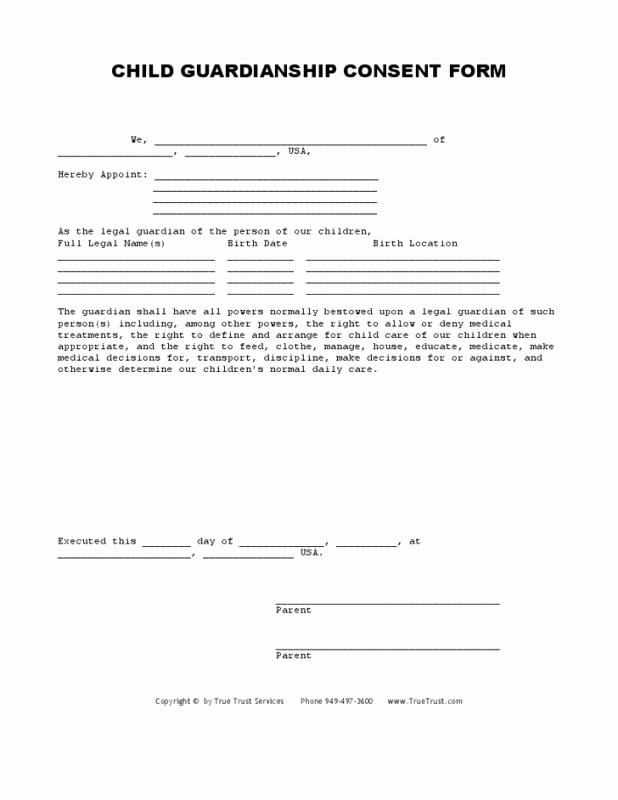 Free Printable Child Guardianship forms Lovely Free Printable Legal Guardianship forms