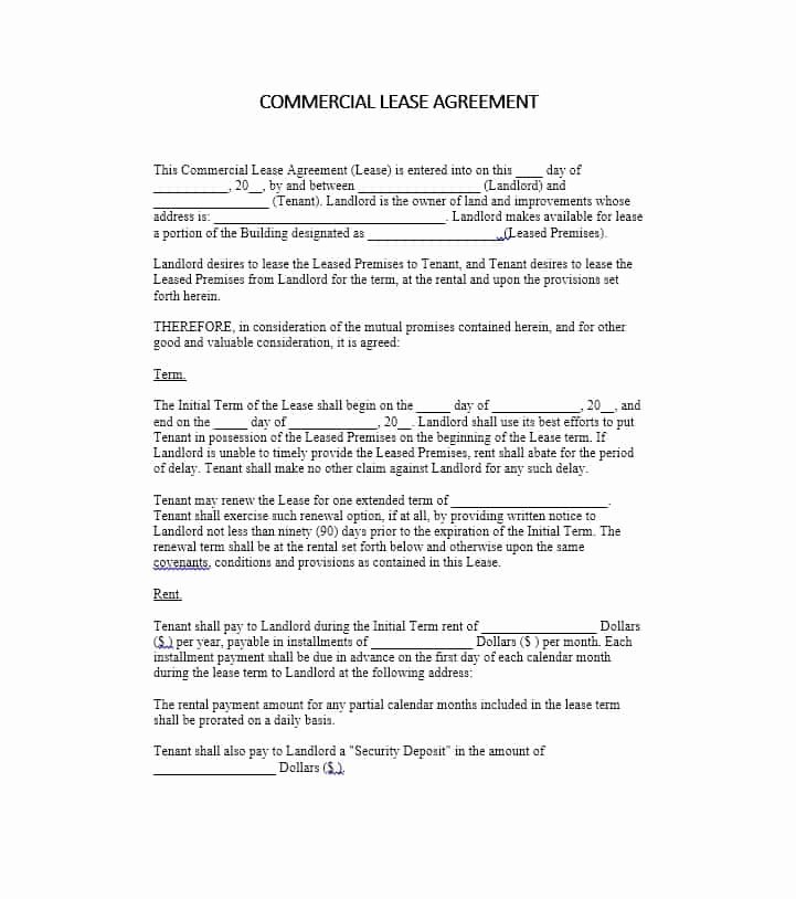 Free Printable Commercial Lease Agreement Beautiful 26 Free Mercial Lease Agreement Templates Template Lab