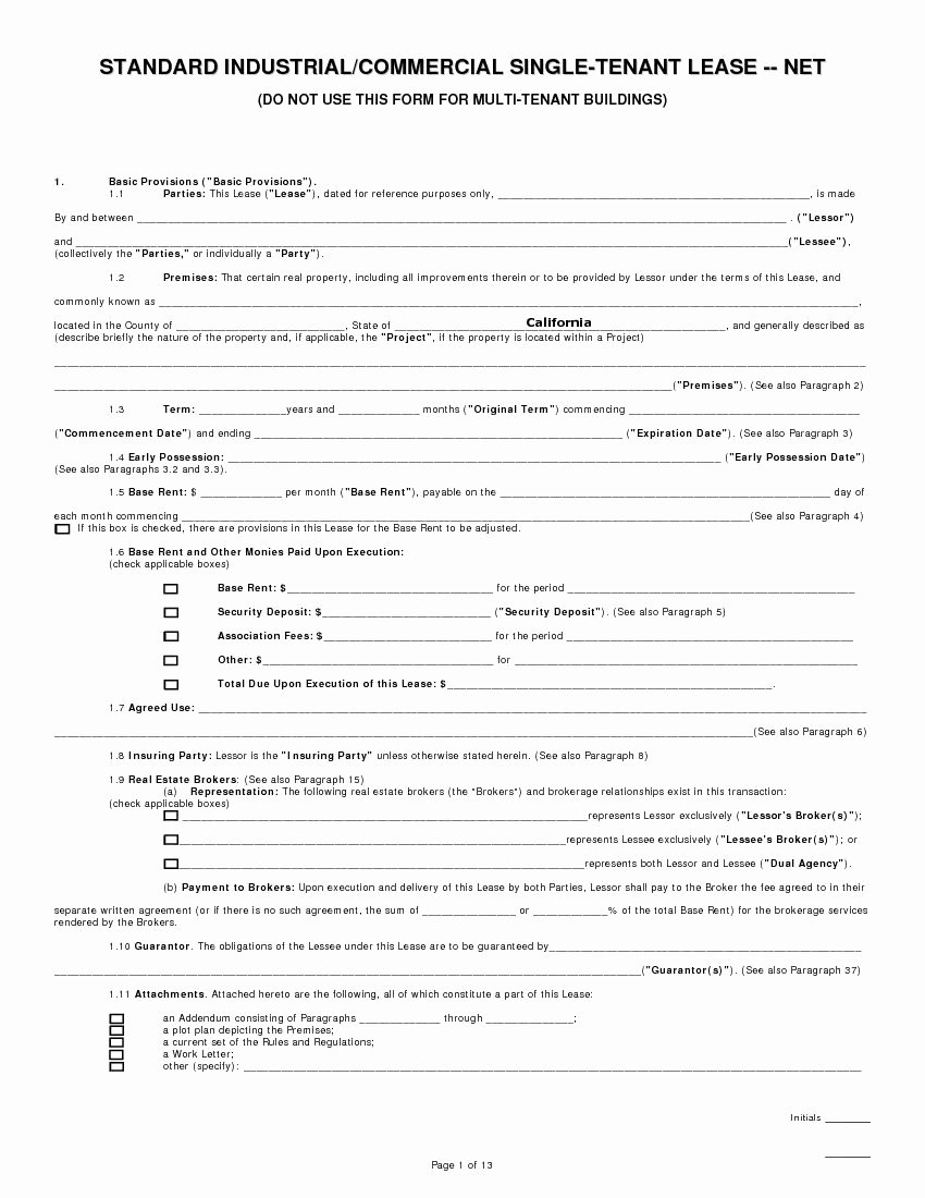 Free Printable Commercial Lease Agreement Lovely Download Free California Mercial Lease Agreement Single
